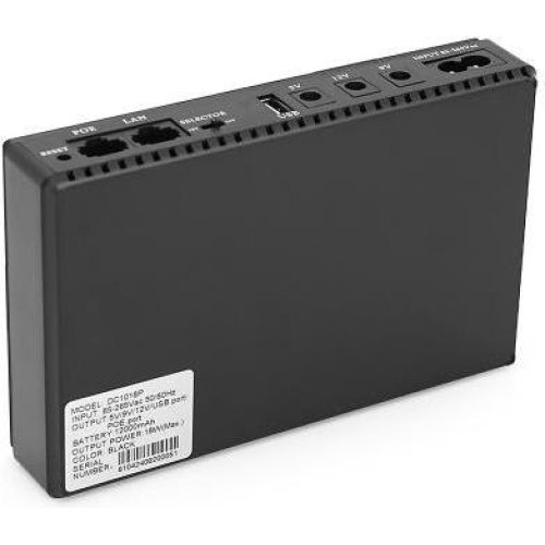 Джерело безперебійного живлення для роутерів Voltronic UPS-18W, PON/POE-430, 5/9/12V, 1A, 12000mAh (4x 3000mAh), Black (DC1018P / 12000)