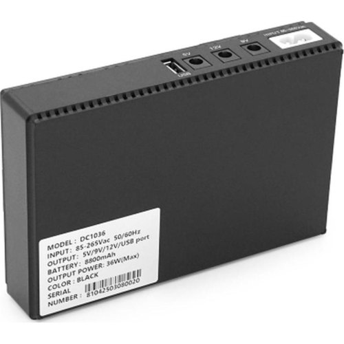Джерело безперебійного живлення для роутерів Greenwave UPS-36W DC1036-8, PON, 5/9/12V, 8800mAh (4x 2200mAh), USB 3.0, Black