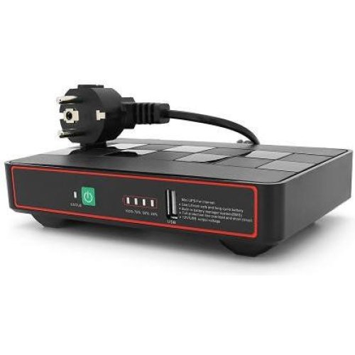 Джерело безперебійного живлення для роутерів Greenwave Ecoputer-P60W, PON/POE, 12V, USB 2A, 12000mAh, Black (GWUPS-60W-12000)