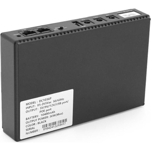 Джерело безперебійного живлення для роутерів Greenwave UPS-36W DC1036P-10, PON/POE-430 (15-24V), 5/9/12V, 10400mAh, USB 3.0, Black