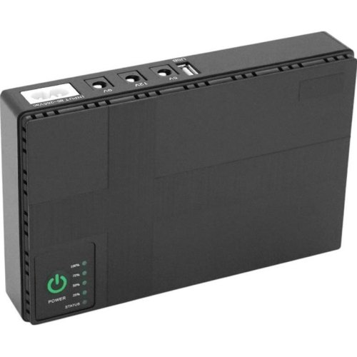 Джерело безперебійного живлення для роутерів Greenwave UPS-36W DC1036-10, PON 5/9/12V, 10400mAh (4x 2600mAh), USB 3.0, Black