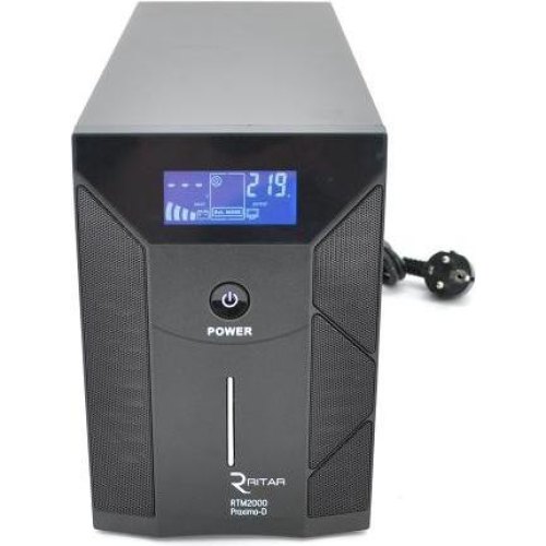 Джерело безперебійного живлення Ritar RTM2000D, 1200W, Proxima-D, LCD, AVR, 2st, 3xSCHUKO, 4x12V 7.5Ah