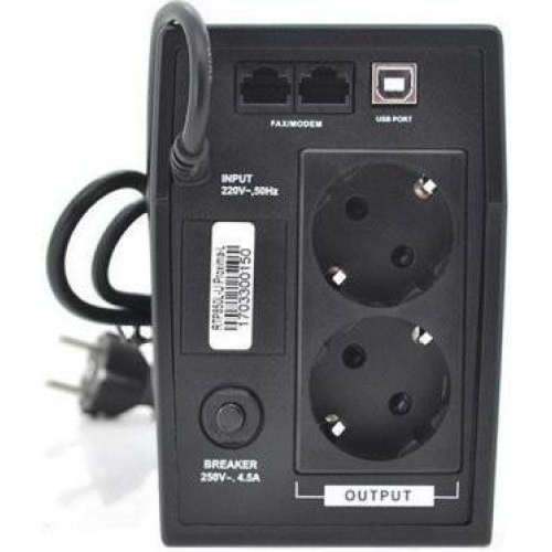 Джерело безперебійного живлення Ritar RTP850L-U, 510W, Proxima-L, LED, AVR, 2st, USB, 2xSCHUKO, 1x12V 9Ah