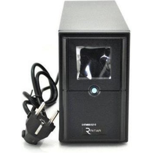 Джерело безперебійного живлення Ritar E-RTM800D, 480W, ELF-D, LCD, AVR, 2st, 2xSCHUKO socket, 1x12V9Ah