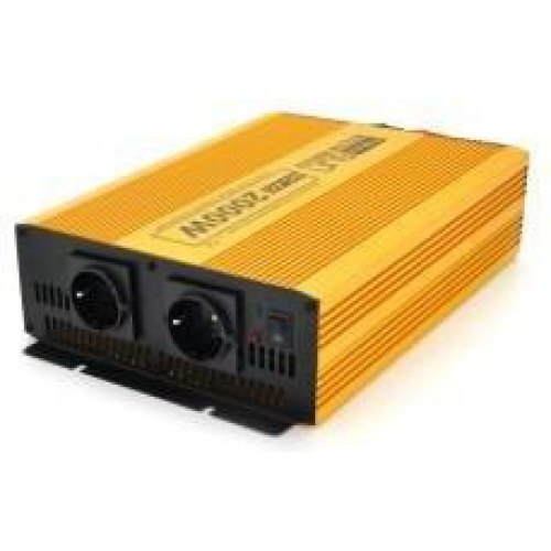 Інвертор напруги Mexxsun MXSPSW-2000, 12V/220V, 2000W, з правильною синусоїдою, 2xShuko, клемні дроти, Q2