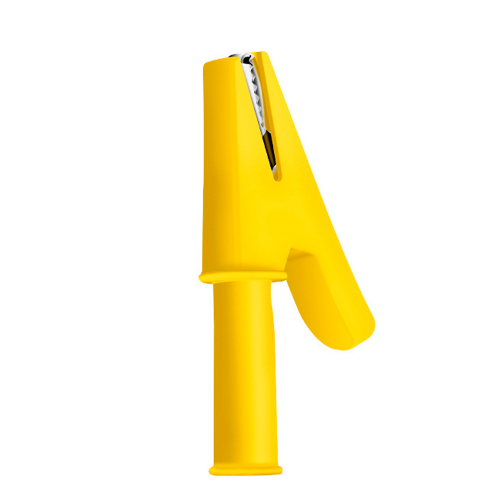 Затиск-крокодил тестерний Voltronic YT-CTC / 56Yw, 56мм, 30А, еластичний гумовий кожух, жовтий