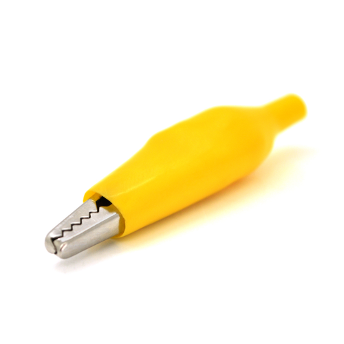 Затискач-крокодил тестерний Voltronic АС-003, 52мм, еластичний гумовий кожух, жовтий (YT-CTC / 58Yw)