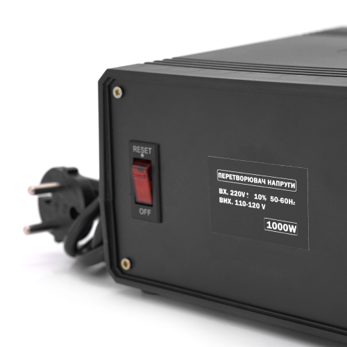 Перетворювач напруги понижуючий MERLION PN-1000, Input 220V/Output 110V, 1000W, трансформаторний