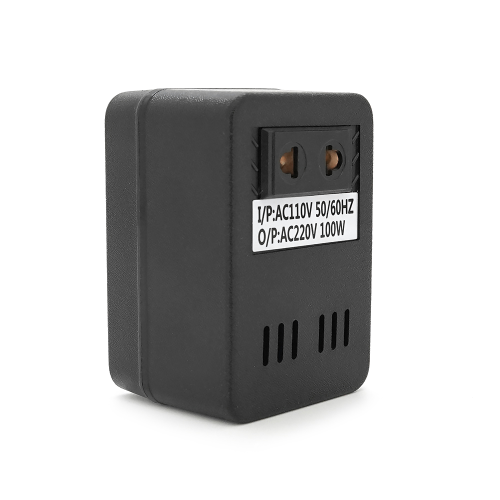 Трансформатор знижувальної напруги Voltronic, 100W, Input 110V/Output 220V, універсальна розетка + перехідник (HC-100W)
