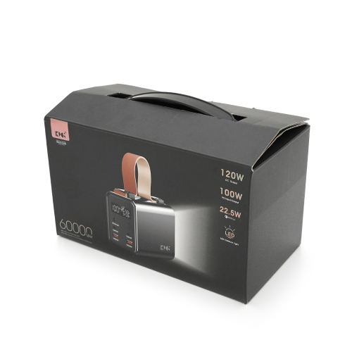 Зовнішній акумулятор PowerBank Voltronic 100W KP KG-600, 60000mAh, Input: Type-C, Output: USB/Type-C, PD120W, Silver, Box