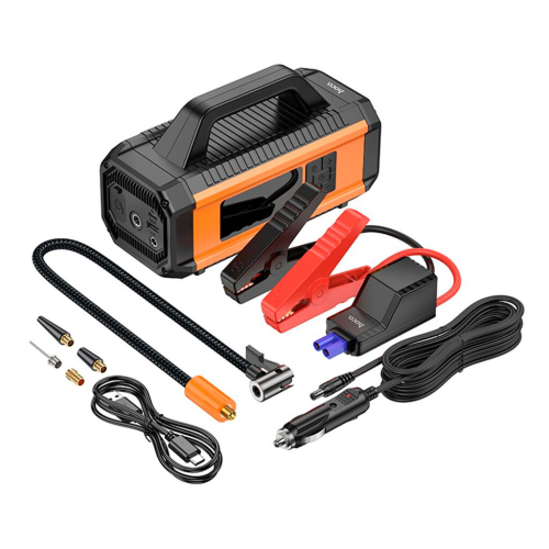 Пусковий автомобільний пристрій HOCO QS4, PowerBank 10000mAh, 2xUSB/1xType-C, насос, Box