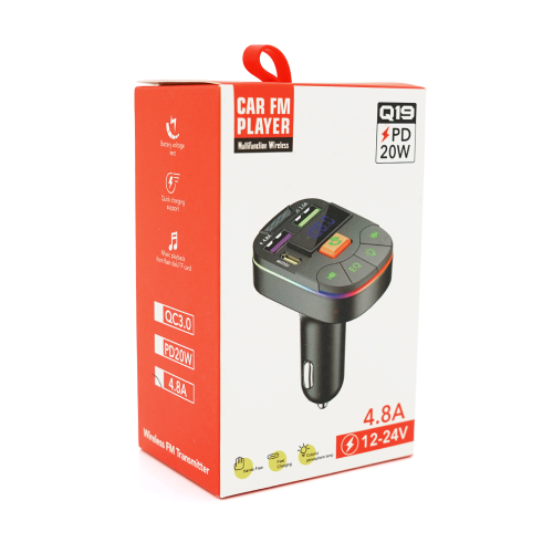 FM-модулятор Voltronic Q19, з еквалайзером, 3.1A, USB, TF