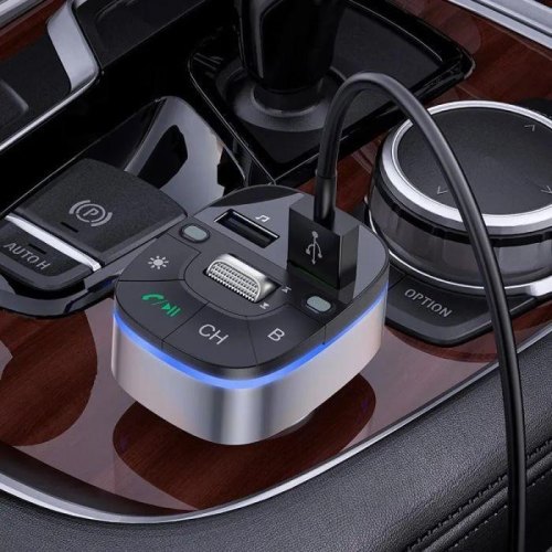 FM-модулятор HOCO E71, Black/Silver, Box