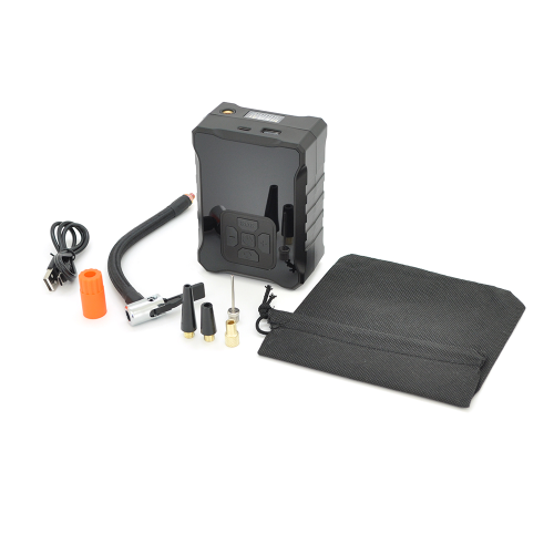 Портативний повітряний насос Voltronic YT41014, до 10 атм, акумулятор 6000mAh, ліхтарик, зарядка від USB кабелю, Black, Box