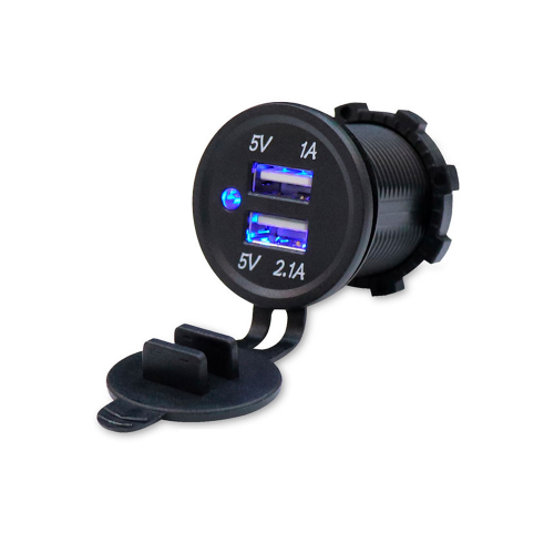 Автомобільний зарядний пристрій Voltronic KWG-Р1, 12-24V, 2xUSB, 5V, клеми, Black, Box