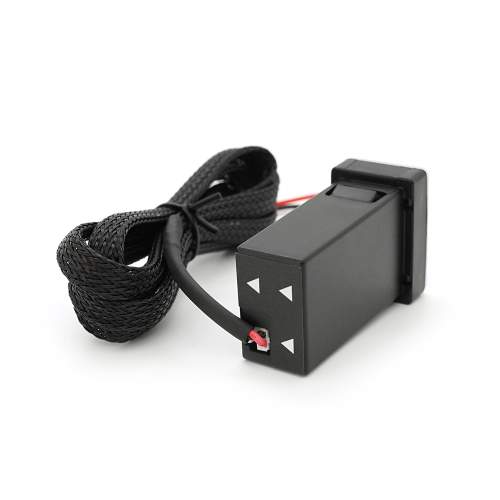 Автомобільний зарядний пристрій врізний Voltronic 60W-D01T03-S, PD+QC, Type-C 30W, USB 30W, підсвічування, комплект дротів під паяння, Black