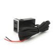 Автомобільний зарядний пристрій врізний Voltronic 60W-D01T03-S, PD+QC, Type-C 30W, USB 30W, підсвічування, комплект дротів під паяння, Black
