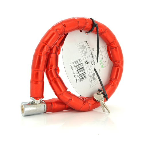 Замок велосипедний на ключі Voltronic YT2210, довжина 1000мм, Mix color