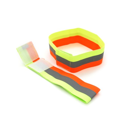 Глянсовий світловідбивний еластичний ремінець Voltronic, на зап'ястя або щиколотку, комплект 2шт, Orange/Light Green