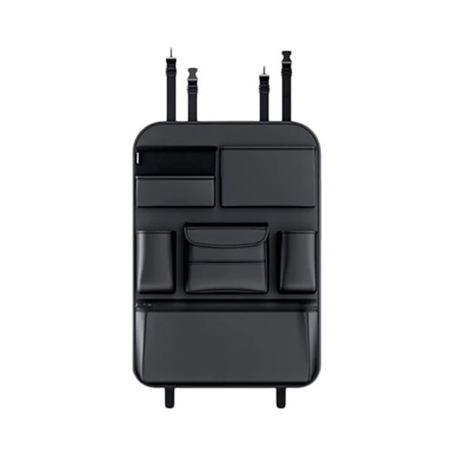 Автомобільний органайзер CABULE, на передні сидіння, 62x44см, кріплення до сидінь ременями, 6 відділень, PV-шкіра, чорний