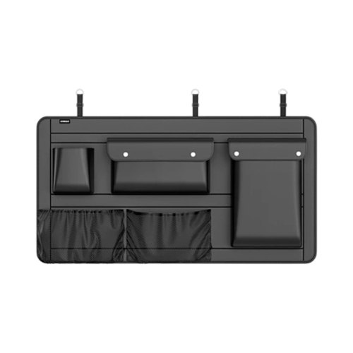 Автомобільний органайзер CABULE, у багажник, 90x45см, кріплення до задніх сидінь ременями, 5 відділень, PV-шкіра, чорний