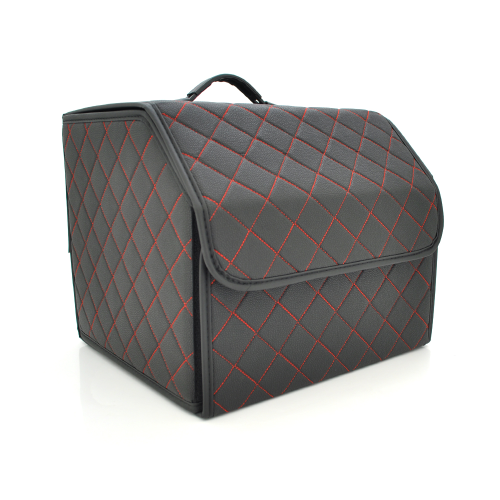 Складаний автомобільний органайзер Voltronic CXJ-BR, 330x320x300мм, шкіряний, Black/Red