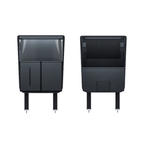 Автомобільний органайзер CABULE, між сидіннями, 32x32см, двосторонній, кріплення до передніх сидінь ременями, 5 відділень, PV-шкіра, чорний