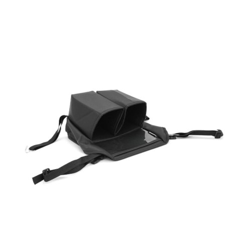 Автомобільний органайзер CABULE, між сидіннями, 32x32см, двосторонній, кріплення до передніх сидінь ременями, 5 відділень, PV-шкіра, чорний