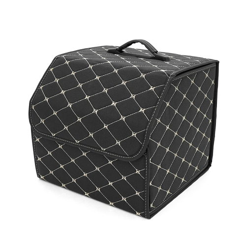 Складаний автомобільний органайзер Voltronic CXJ-BG, 330x320x300мм, шкіряний, Black/Gold