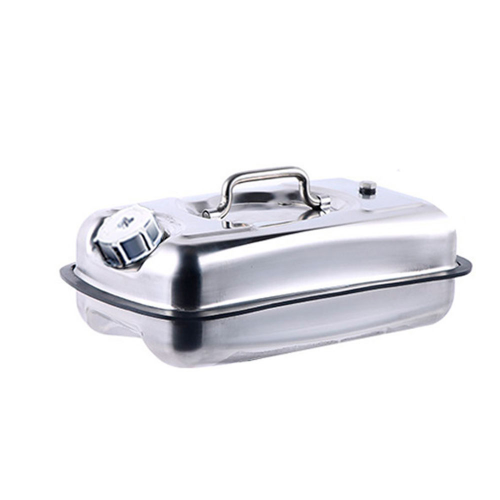 Каністра Merlion YT-ML201-3L, горизонтальна, з нержавіючої сталі, гнучка лійка, 3л, Silver