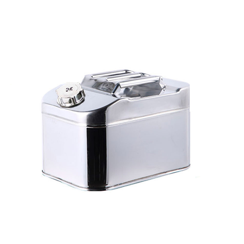 Каністра Merlion YT-ML201-15L, горизонтальна, з нержавіючої сталі, гнучка лійка, 15л, Silver