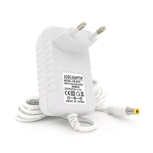 Імпульсний адаптер живлення Voltronic YT-0301, 3В, 1А, 3Вт, штекер 5.5x2.5, довжина 1м, Q50, White