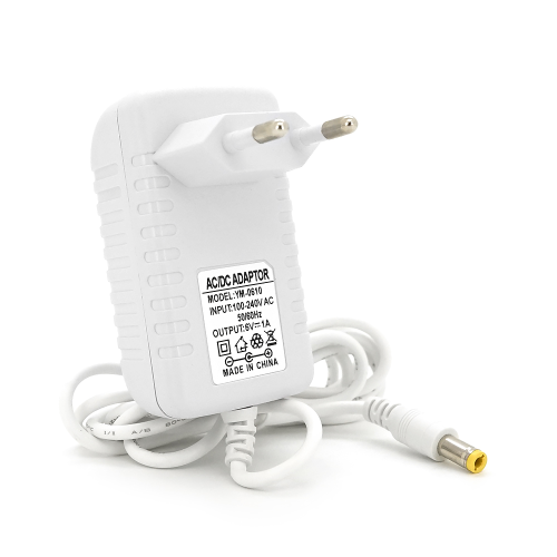 Імпульсний адаптер живлення Voltronic YT-0601, 6В, 1А, 6Вт, штекер 5.5x2.5, довжина 1м, Q50, White