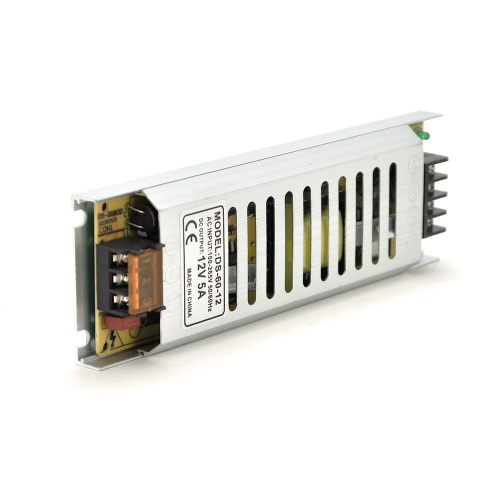 Імпульсний блок живлення Voltronic NRU-12-60, 12В, 5А, 60Вт, перфорований, SLIM