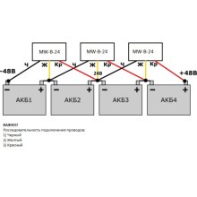 Балансир для акумуляторних батарей MasterWatt MW-B-24, 24V, мікропроцесорний для підключення двох акумуляторів 12V в мережу 24V