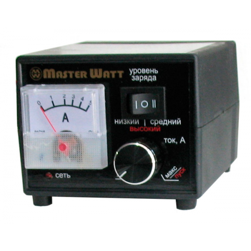 Зарядний пристрій для авто / мото акумуляторів Master Watt MW-IZU12-5.5A, 12V, з амперметром і регулятором струму, 150-250V, три рівні заряду