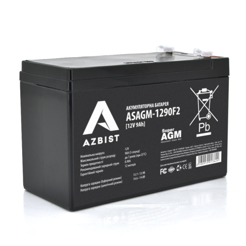 Акумулятор AZBIST Super AGM ASAGM-1290F2, Black Case, 12V, 9Ah, Q10/420
