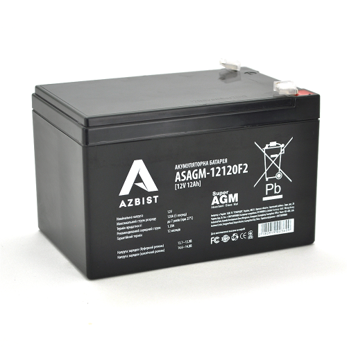 Акумулятор AZBIST Super AGM ASAGM-12120F2, Black Case, 12V, 12Ah, Q6/192