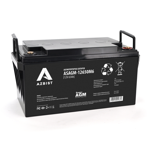 Акумулятор AZBIST Super AGM ASAGM-12650M6, Black Case, 12V, 65Ah, Q1/48