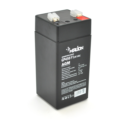 Акумуляторна батарея MERLION GP450F1-B, AGM, 4V, 5Ah, Q30