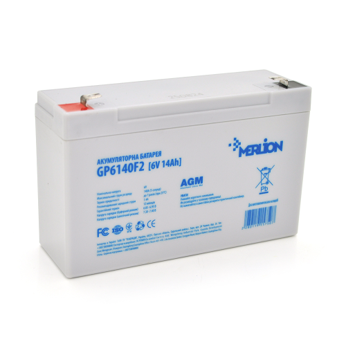 Акумуляторна батарея MERLION GP6140F2, AGM, 6V, 14Ah, Q10