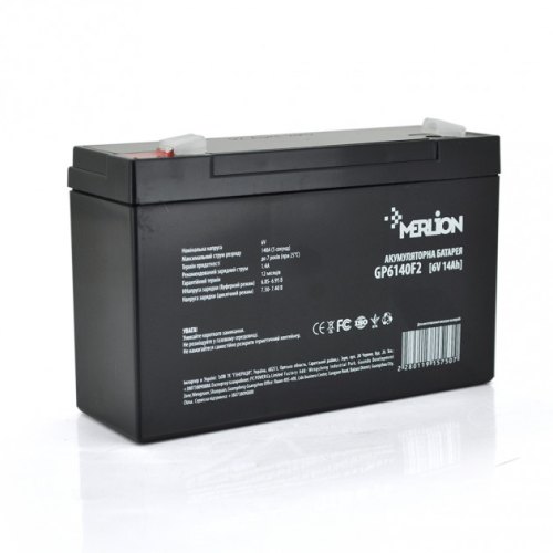 Акумуляторна батарея MERLION GP6140F2, AGM, 6V, 14Ah, Q10