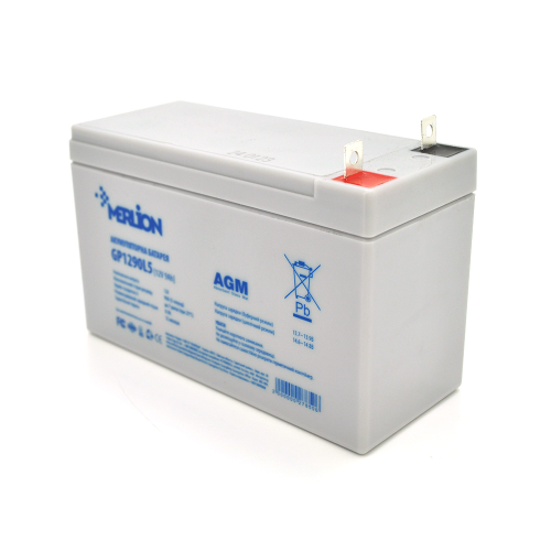 Акумуляторна батарея MERLION GP1290L5, AGM, 12V, 9Ah, спеціальна клема, White, Q10/480