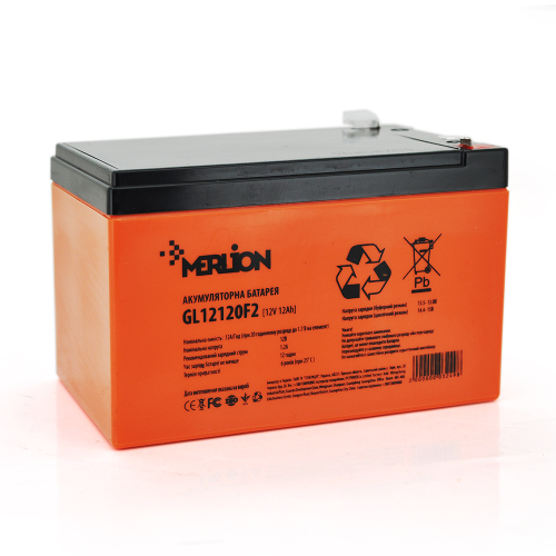 Акумуляторна батарея MERLION GL12120F2, 12V, 12Ah, Orange, Q6/252