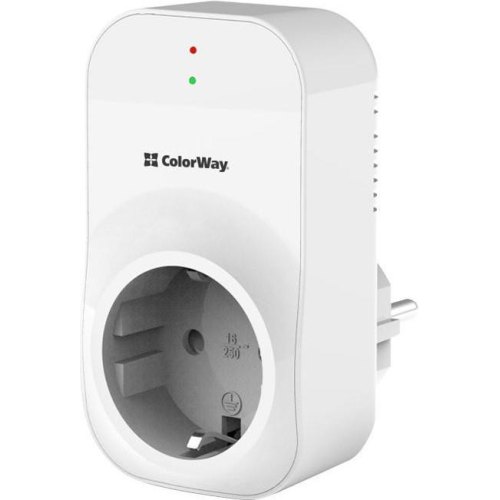 Реле напруги ColorWay, 16A, 3680W, 165V/260V, LED1, White (CW-VR16-03L)