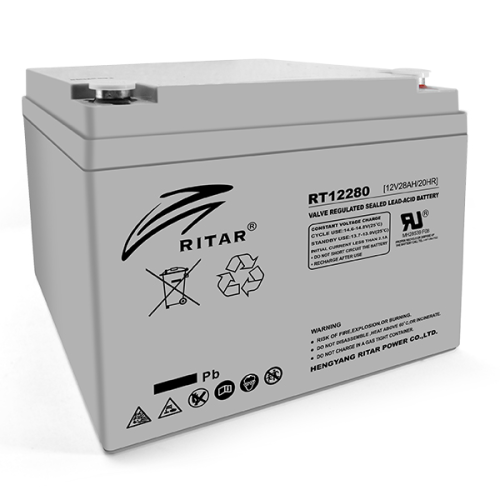 Акумуляторна батарея RITAR RT12280, AGM, Gray Case, 12V, 28Ah