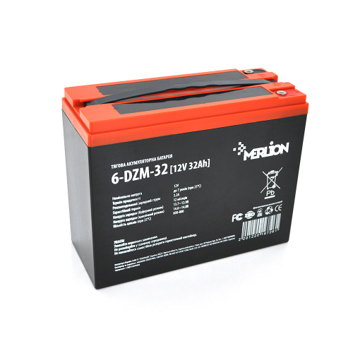 Тягова акумуляторна батарея MERLION 6-DZM-32, AGM, 12V, 32Ah, M5, Q2