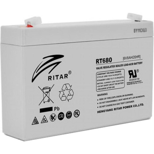 Акумуляторна батарея RITAR RT680, AGM, Gray Case, 6V, 8Ah, Q10