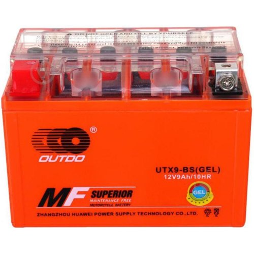 Мотоакумулятор OUTDO (Maxion) UTX9-BS GEL, 12V, 9Ah, Orange, Q8