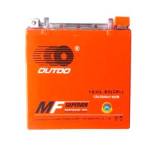 Мотоакумулятор OUTDO (Maxion) YB 30L-BS GEL, 12V, 30Ah, Orange, Q2